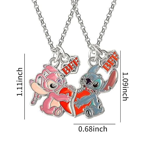 Lyomied Cartoon Best Friend Necklace Set, Cute Friendship Necklace for 2 - Gift for Best Friend and Bestie - 2 Pcs thumbnail 6
