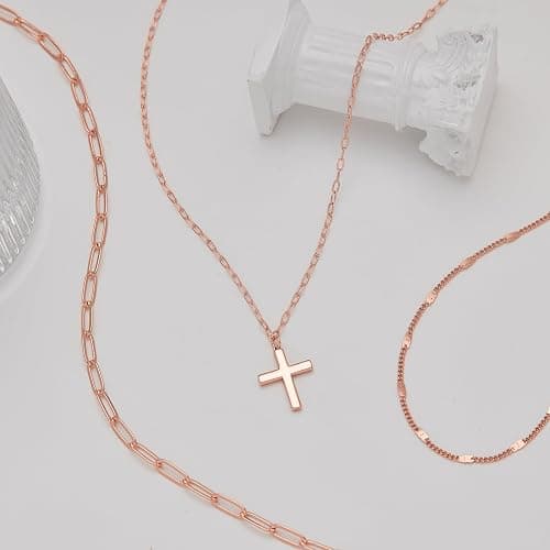 Poxtex Layered Gold Necklaces for Women,Stackable Dainty 14K Gold Silver Plated Trendy Circle Paperclip Chain Pendant Choker Necklace,Simpl Diamond Cross Bow Jewelry Set Gifts for Women thumbnail 5