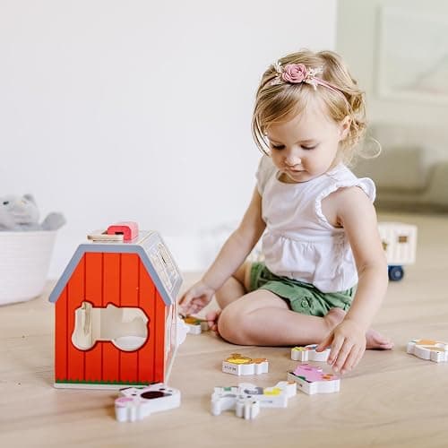 Melissa & Doug Take-Along Wooden Toy Barn, 11-Pc Portable Toddler Playset with Farm Animals & Pop-Up Roof, Preschool Learning Toys for Girls & Boys 2+ thumbnail 6