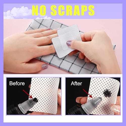 NXJ INFILILA Lint Free Nail Wipes, 540PCS Non-Woven Fabric Dry Nail Prep Wipes, Super Absorbent Nail Polish Remover Wipes Lash Extensions Glue Nail Cleaning Pads for Salon Supplies thumbnail 4