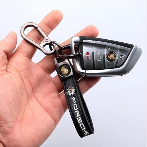 Qiuerte Car Keychain Keyring for Automobile,Car Key Lanyard for Women&Men,Leather Key Chain for KeyFob Holder Replacement thumbnail 5