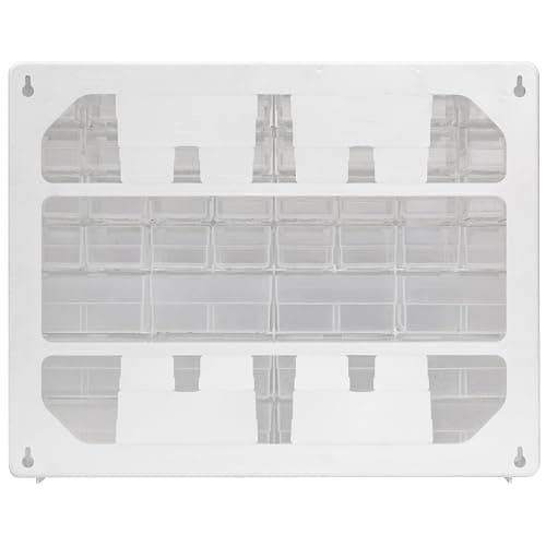 Akro-Mils 64-Drawer Plastic Drawer Storage Cabinet for Garage Organization, Bead Organizer, Building Bricks Storage, Teacher Toolbox, Makeup Organizer, 20" W x 6" D x 16" H, 10164 White thumbnail 9