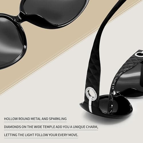 Joopin Oversized Rectangle Sunglasses UV400 Protection Shades for Women | Butterfly, Big, Rhinestone, Chunky Frame, TAC Lens, Trendy, Rectangular Sun Glasses for Driving, Party, Outdoor Leisure thumbnail 5