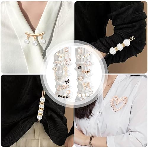RQAYE 80pcs Junk Socks Charms Kit, Brooches and Pins for Women,Gold Shoe Charms,Shoe Charms for Sneakers, Safety Pin,Sock Charms Kit Bulk for Hat Clothes，Sock Jewelry Charms thumbnail 5