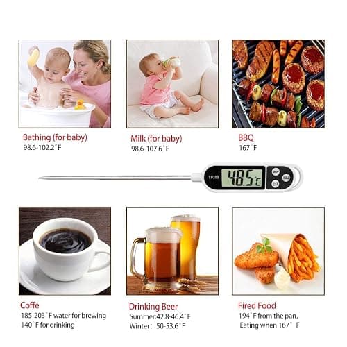 thermometre cuisine accessoire termometre cuison,thermomètre sonde thermometre barbecue 5Secondes LCD Ecran Thermomètre pour Patisserie BBQ Lait à Viande Culinaire (Version normale) thumbnail 5