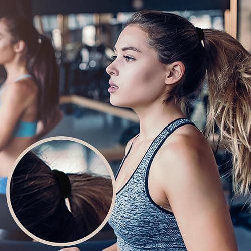 FVOLREM Hair Ties, 150 PCS No Damage, Hair Elastics Hair Accessories for Women Girls, Thick Seamless Hair Ties - Black thumbnail 6