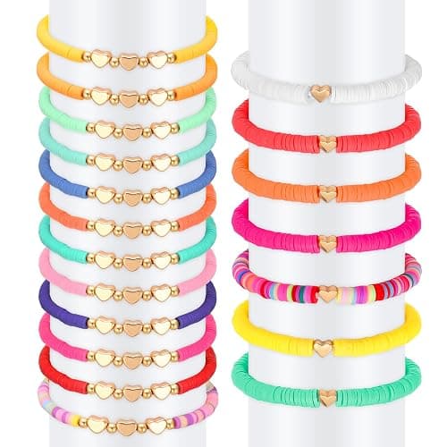ViEinkaufen 19 Pcs Friendship Bracelets, Colorful Girls Bracelets Adjustable Bohemian Clay Beads Bracelets Inspirational Bracelets Jewellery Gifts for Girls Women Men Best Friends Party Accessories thumbnail 8
