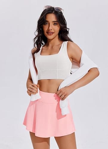 PINSPARK Tennisrock Damen Hosenrock Sport Rock mit Hose Kurz Laufrock hohe Taille Minirock Plisseerock Skort mit Innenshorts Tasche Sommerrock für Fitness Workout Golf thumbnail 5
