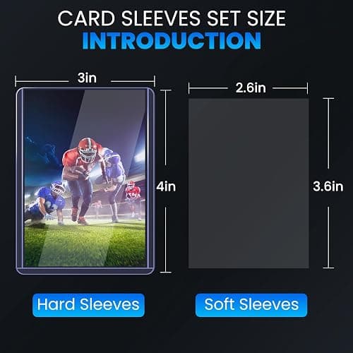 600 Card Sleeves Top Loaders for Cards, 3" x 4" Hard Plastic Toploaders | Baseball Card Protectors, Trading Card Holder for Football Sports Cards (300 Toploaders + 300 Penny Sleeves) thumbnail 2