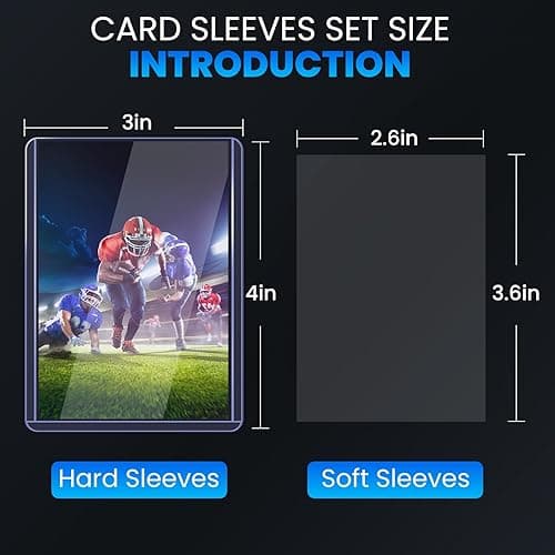 200 Card Sleeves Top Loaders for Cards, 3" x 4" Hard Plastic Toploaders, Baseball Card Protectors, Trading Card Holder for Football Sports Cards (100 Toploaders + 100 Penny Sleeves) thumbnail 3