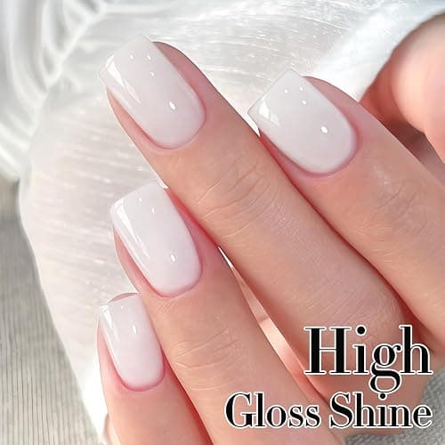 Double Rhythm Translucent Gel Polish Sheer Neutral Natural Light Milky Same Color Same Bottle 15ML Jelly Nail Polish Nail Art DIY at Home (Milky White-A1367) thumbnail 2