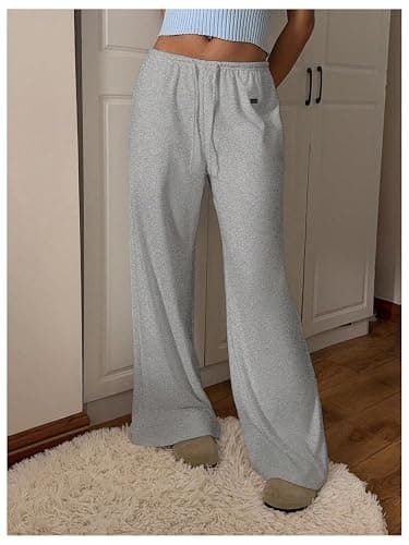 SOLY HUX Women's Drawstring Sweatpants Low Rise Baggy Wide Leg Pants with Pockets thumbnail 4