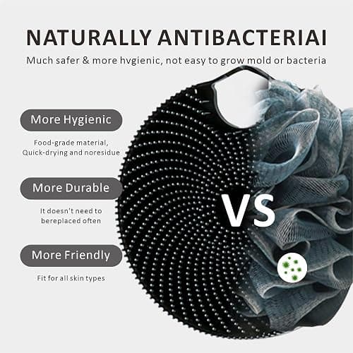 Silicone Body Scrubber, Gentle Exfoliating Body Scrubber for the Shower, Silicone Loofah with Easy-Lathering Bristles, Durable and More Hygienic Than Traditional thumbnail 3