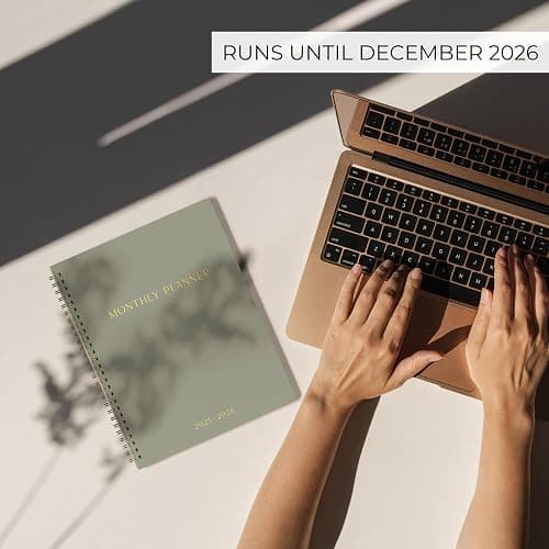 Beautiful 2025-2026 Monthly Planner and Calendar Book - Aesthetic To Do List Notebook For Women to Easily Organize Your Tasks and Boost Productivity - Runs From April 2025 Until December 2026 - Sage thumbnail 2