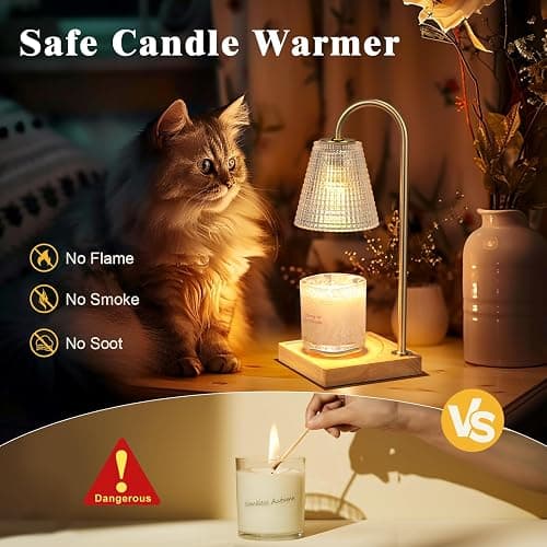 Hong-in Candle Warmer Lamp with Timer Dimmer,Birthday Gifts for Women Mom Sister,House Warming Gifts New Home Room Decor,Vintage Wax Warmer for Scented Wax Jar Candles thumbnail 5