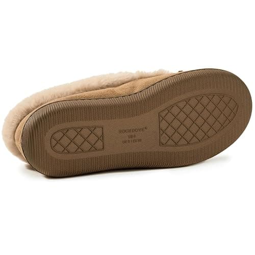 RockDove Women's Faux Fur Lined Micro Suede Moccasin Slipper thumbnail 6