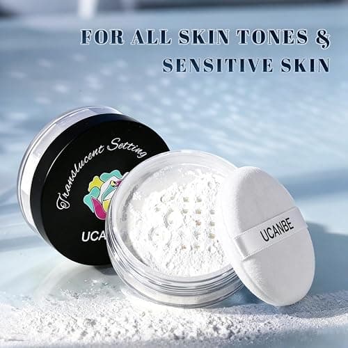 UCANBE Translucent Loose Setting Powder, Talc-Free Soft Matte Oil Control Face Finishing Powder with Vitamin E for Everyday Makeup & Face Paint, Blurs Pores & Fine Lines, Lightweight Long-Lasting thumbnail 6