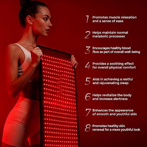2025 New Release Infrared Red Light Therapy Mat- 1440 pcs Professional SMD LED Chips - 660nm & 850nm Wavelengths, Pain Relief, Enhances Recovery, Whole Body Care, Sleep Improvement & Energy Boost thumbnail 4