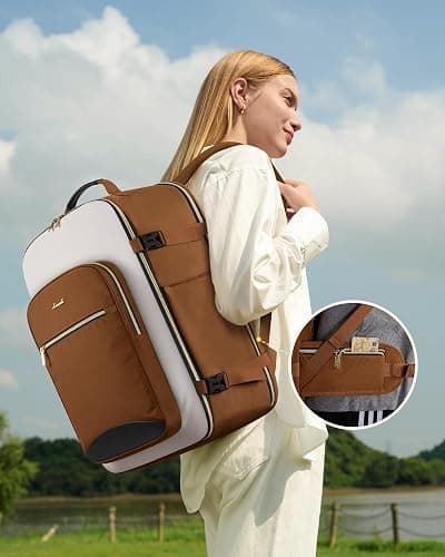 LOVEVOOK 56L Travel Backpack for Women & Men, Airline Approved Carry On Luggage with 3 Packing Cubes, TSA Overnight Bags, Waterproof Personal Item Bag, Weekender Essentials Backpacks fits 17" Laptop thumbnail 3