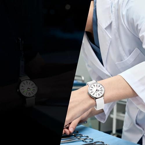Hourstar Women's Analog Nurse Watch | Second Hand | Easy Read | Silicone | 12/24 Military Time | Silicone Rubber Band | Easy Read Dial | Casual Basic Style | Nursing and Pulse Taking | Daily Wearing thumbnail 7
