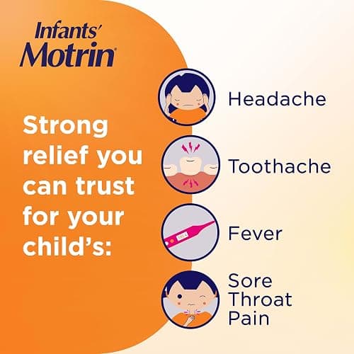 Motrin Infants' Ibuprofen, Fever Reducer, Dye and Alcohol Free, Concentrated Drops, Oral Suspension, Includes Clear Syringe with Markings for Dose Measuring, Berry Flavor 1 Fluid Ounce thumbnail 2