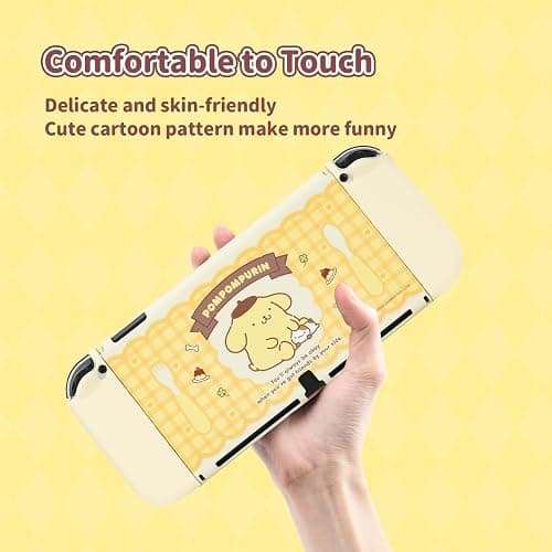 Kuitmor Protective Shell for Switch OLED,Slim Cute Pattern Dockable Cover Case Compatible with Switch OLED,Anti-Scratch and Shock-Absorption Design Cover Skins for Joystick（Pompompurin） thumbnail 4