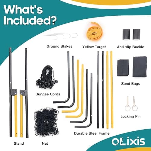 OLIXIS 7x4 ft Volleyball Rebounder Net - Multi Sport Bounce Back Training Equipment with Travel Bag, 5 Adjustable Angles for Outdoor Indoor Practice, Spiking, Bumping, Volleying thumbnail 2