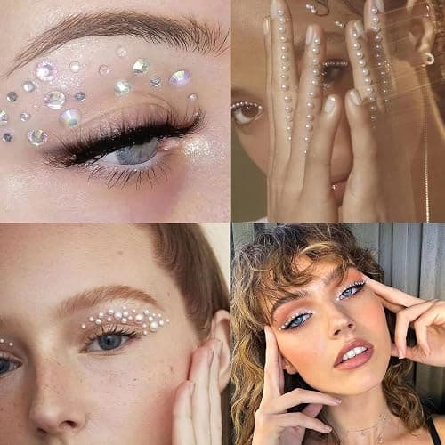 NOOEPC 660Pcs Face Gems Hair Gems, Self-Adhesive Face Jewels Eye Jewels Rhinestones 3/4/5/6 mm DIY Face Gems Stick on, Hair Body Rhinestones Gems Rave Accessories for Face Eyes Makeup Body, Crafts thumbnail 7