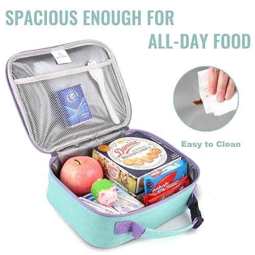 Genteen Lunch Box Kids,Insulated Lunch Bag Kids Boys Girls,Soft Bag Mini Cooler Back to School Thermal Meal Tote Kit Lunch Box for School,Work,Outdoor (Light Green) thumbnail 5
