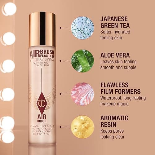 Charlotte Tilbury Airbrush Flawless Setting Spray - Gift Set Essential - Ultra-Fine Mist to Prime & Set Makeup - Perfect for Pairing with Other Skincare & Makeup Favorites thumbnail 7