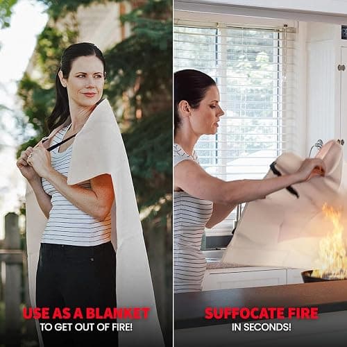 Prepared Hero Emergency Fire Blanket - 2 Pack - Fire Suppression for Kitchen, 39” x 39” Fiberglass Fire Blanket for Home thumbnail 7