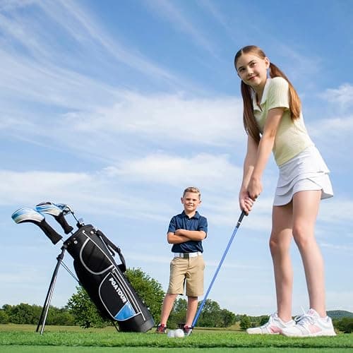 PGA Tour Youth Golf Club Set for Ages 8-12 (4’8”-5’2”) and 12+ (5’2”+), Right and Left-Handed Kids Golf Sets – Beginner Junior Golf Clubs with Lightweight Stand Bag, Mallet Putter, Hybrid, Driver thumbnail 8