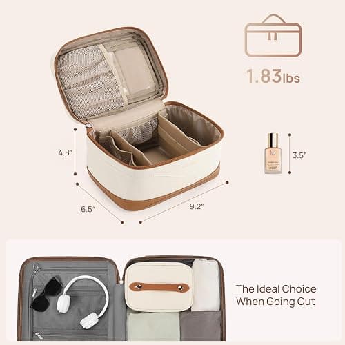 Telena Large Makeup Bag, Travel Toiletry Bag for Women, Vegan Leather Makeup Organizer Case Cosmetic Bag for Travel Essentials thumbnail 6