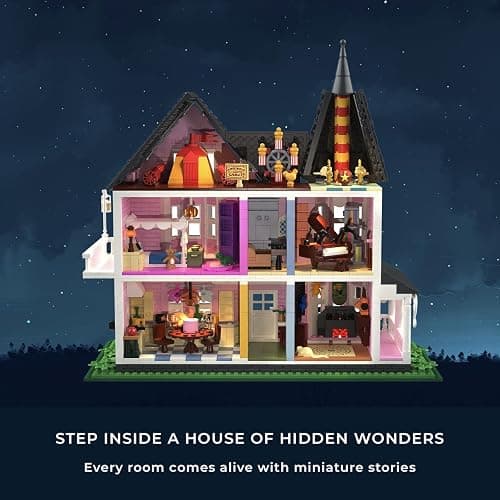 EYICA Pink Palace House Building Kit, 2194 PCS Movie‑Inspired Display Model for Adults, Ideal, Open‑Back Interior Rooms, Gift Box Packaging (Standard Edition) thumbnail 5