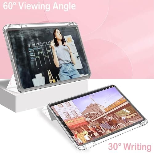 Feams for iPad (A16) 11th Generation 11 Inch Case 2025, iPad 10th Generation 10.9 Inch 2022, Slim Clear Back Cover with Pencil Holder & Auto Sleep, Pink Bow thumbnail 6