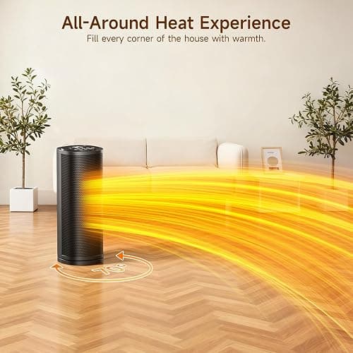 Electric Space Heater for Home, 1800W Fast Heating PTC Portable Heaters with Thermostat and Remote, 12H Timer, Overheating Protection, 60° Oscillation, Room Ceramic Heater for Office Bedroom Home thumbnail 7