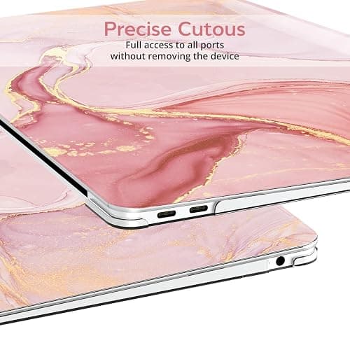 B BELK Compatible with MacBook Air 13 inch Case 2021 2020 2019 2018 M1 A2337 A2179 A1932 Touch ID,Plastic Laptop Hard Shell+2 Keyboard Cover+Screen Protector for MacBook Air 13.3 inch Case,Pink Marble thumbnail 8