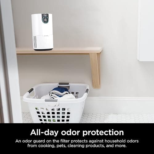 Shark Air Purifiers for Bedroom, Office, Dorm, Small Room, HEPA Air Filter, Odor Eliminator, Covers Up To 500 SQ FT, Air Filtration Removes Smoke, Dust, Allergens, Pet Dander, and Pollutants, HP102 - 500 sq. ft. thumbnail 9
