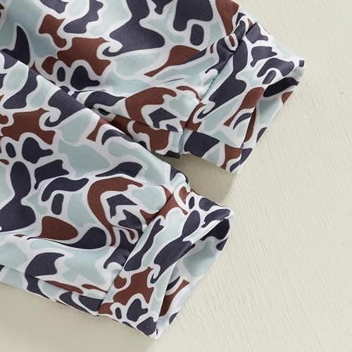 Fufuriprefer Toddler Baby Boy Fall Clothes Camo Outfit Animal Embroidery Long Sleeve Sweatshirt Camouflage Pant Set thumbnail 5