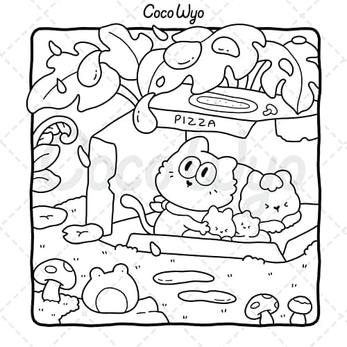 The Little Cat: Cozy Life of Kitty Coloring Book for Adults and Teens (Cozy & Cute Coloring) thumbnail 9
