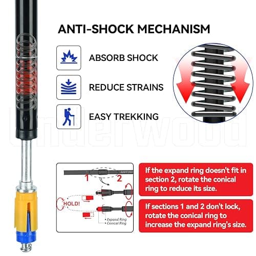Trekking Poles Collapsible Hiking Poles - 2 Pack Adjustable Aluminum Hiking Sticks, Lightweight Walking Sticks for Women, Men, Seniors, Kids, Walking Poles for Backpacking by Underwood Aggregator thumbnail 4