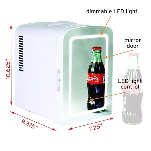 Koolatron Mirrored LED Mini Cooler/Mini Fridge for Cosmetics, Beverages, Food, or Medicines (4 Liters/4.2 Quarts) thumbnail 3