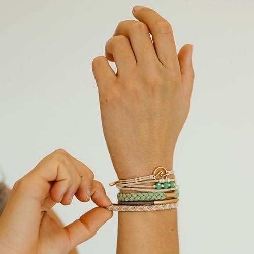 K'lani Reflect Hair Tie Bracelets - Elastic Ponytail Holder - Medium | Doubles as stylish jewelry; strong-hold ponytail holder; gift for birthdays, Mother's Day & graduation; set of 5 thumbnail 4