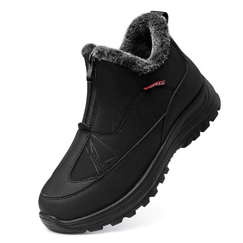 TEMOFON Winter Snow Boots for Women: Waterproof Warm Fur Lined Walking Outdoor Ankle Booties Slip on Snow Shoes Size 5-12 - Image 1