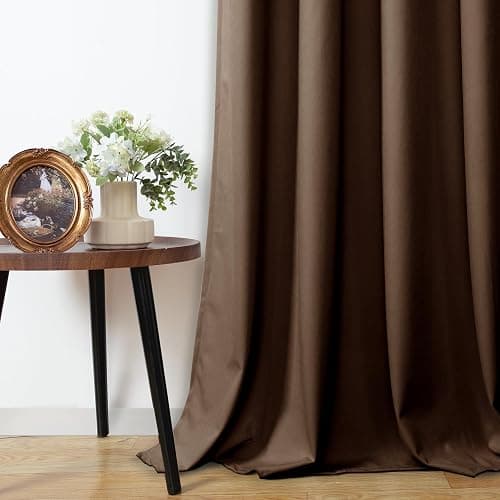 YoungsTex Dark Brown Velvet Curtains 84 Inch Length 2 Panels Set for Living Room, Chocolate Blackout Drapes Thermal Insulated with Grommet Privacy for Dining Bedroom, 2 Panels, 52 X 84 Inch thumbnail 8