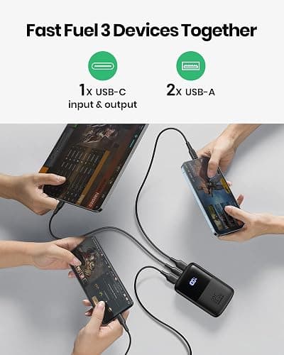 INIU Portable Charger, Smallest 22.5W 10000mAh Power Bank, USB C in/Output Fast Charging 3-Output Mini Battery Pack Charger with Phone Holder for iPhone 17 16 15 14 Air Samsung S23 Google iPad Tablet thumbnail 6