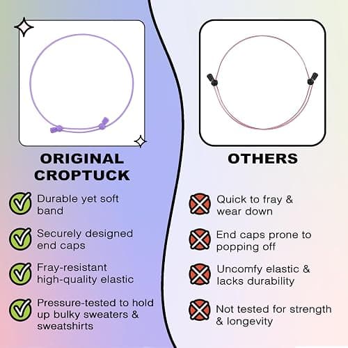 Croptuck Original Adjustable Crop Tuck Waist Band Tool for Tucking Shirt and Sweater Top Size thumbnail 3