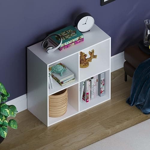 Vida Designs Durham Cube Bookcase Storage Organiser Living Room Bookshelf Home Office Furniture (4 Cube, White) thumbnail 6