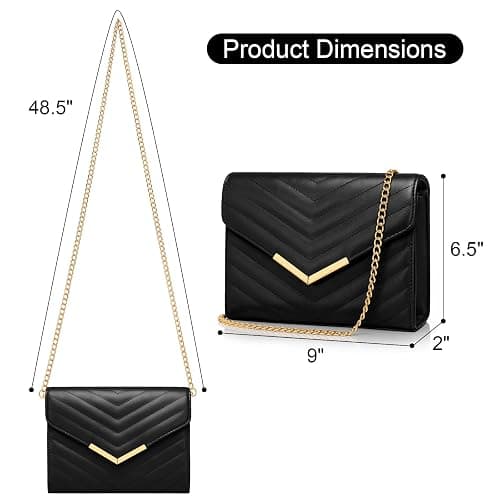 KKXIU Clutch Purses for Women, Evening Bag for Party Wedding Prom Bridal | Formal Handbag for Lady, Crossbody Shoulder Envelope Bag, Detachable Metal Chain, Foldover Bag thumbnail 5