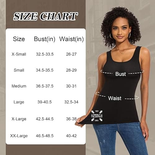TVKSOM 5 Pack Basic Tank Tops for Women Undershirt Ribbed Sleeveless Casual Basic Tanks Top thumbnail 6
